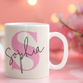 Elegant pastel monogram koffie Mok