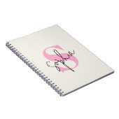 Elegant pastel monogram spiraal Notitieboek (Rechterzijde)