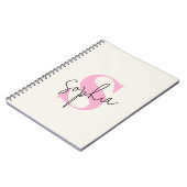 Elegant pastel monogram spiraal Notitieboek (Linkerzijde)