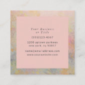 Elegant Pastel Mottled Marmer Vierkante Visitekaartje (Achterkant)
