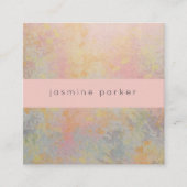 Elegant Pastel Mottled Marmer Vierkante Visitekaartje (Voorkant)