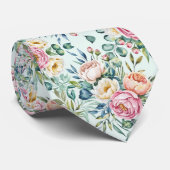 Elegant Pastel Naadloos Bloempatroon Stropdas (Opgerold)