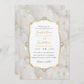 Elegant pastel Opal edelsteen gouden Lijst Kaart (Voorkant / Achterkant)