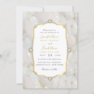 Elegant pastel Opal edelsteen gouden Lijst Kaart