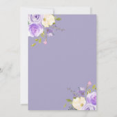 Elegant Pastel Paars Floral Retirement Party Kaart (Achterkant)