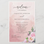 Elegant Pastel Paars Floral Wedding Programme (Voorkant)