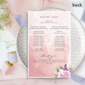 Elegant Pastel Paars Floral Wedding Programme