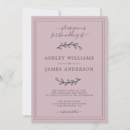 Elegant Pastel Paars Wedding-uitnodiging Kaart