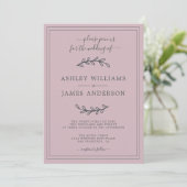 Elegant Pastel Paars Wedding-uitnodiging Kaart (Staand voorkant)