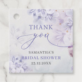 Elegant pastel paarse bronbloemen vrijgezellenfees bedankjes labels