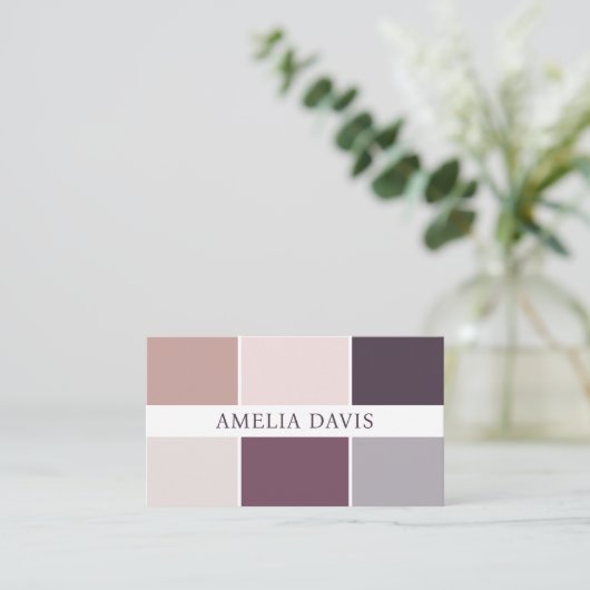 Elegant Pastel Palet Kleuren Patroon Visitekaartje (Staand voorkant)