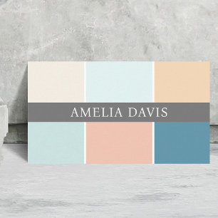 Elegant Pastel Palet Kleuren Patroon Visitekaartje