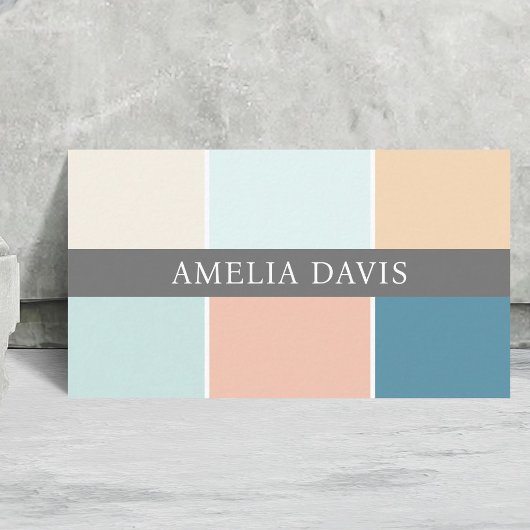 Elegant Pastel Palet Kleuren Patroon Visitekaartje