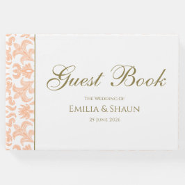 Elegant Pastel Peach Bruiloft Gastenboek