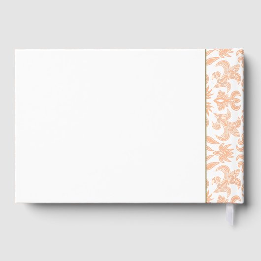 Elegant Pastel Peach Bruiloft Gastenboek (Achterkant)