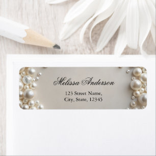 Elegant Pastel Pearls Vrijgezellenfeest Retourlabe Etiket