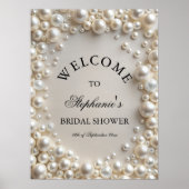 Elegant Pastel Pearls Vrijgezellenfeest Welkom Poster (Voorkant)