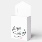 Elegant Pastel Perzik Roze Quince Años Bedankdoosjes (Geopend)