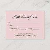 Elegant Pastel Pink and Black Chevron Gift Kortingskaartje (Achterkant)