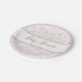 Elegant Pastel Pink Butterfly Pattern Baby shower Papieren Bordje (Gekanteld)