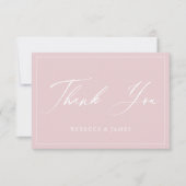 Elegant Pastel Pink Calligraphy Script Lijst Bedankkaart (Voorkant)