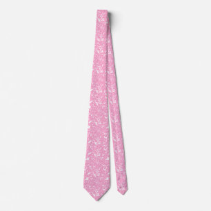 Elegant Pastel Pink Floral Fabric Pattern Stropdas
