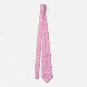Elegant Pastel Pink Floral Fabric Pattern Stropdas (Achterkant)