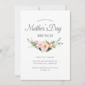 Elegant Pastel Pink Floral Greenery Moederdag Kaart (Voorkant)