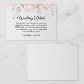 Elegant Pastel Pink Floral Lijst Fancy Informatiekaartje (Voorkant / Achterkant)