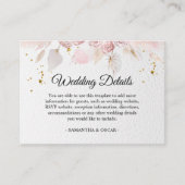 Elegant Pastel Pink Floral Lijst Fancy Informatiekaartje (Voorkant)
