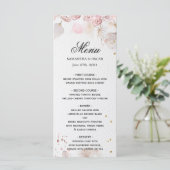 Elegant Pastel Pink Floral Lijst Fancy Menu (Staand voorkant)