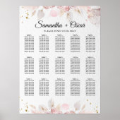Elegant Pastel Pink Floral Lijst Fancy Poster (Voorkant)