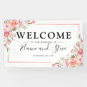 Elegant Pastel Pink Floral Wedding Spandoek (Horizontaal)