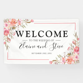 Elegant Pastel Pink Floral Wedding Spandoek
