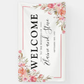Elegant Pastel Pink Floral Wedding Spandoek (Verticaal)