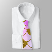 Elegant Pastel Pink Gold Glitter Mermaid Scale Stropdas (Gebonden)