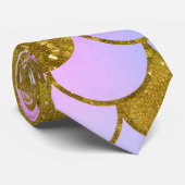Elegant Pastel Pink Gold Glitter Mermaid Scale Stropdas (Opgerold)