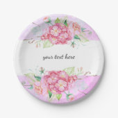 Elegant Pastel Pink Hydrangea Flower Party Papieren Bordje (Voorkant)