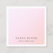 Elegant Pastel Pink Ombre Square Calling Card Contactkaartje (Voorkant)
