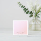 Elegant Pastel Pink Ombre Square Calling Card Contactkaartje (Staand voorkant)