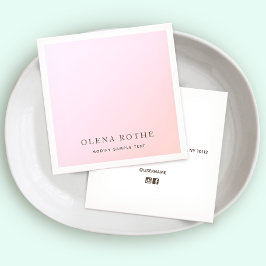 Elegant Pastel Pink Ombre Square Calling Card Contactkaartje