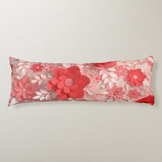 Elegant Pastel Pink Paper Flowers Body Pillow Lichaamskussen