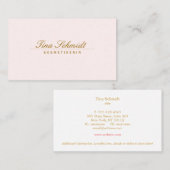 Elegant Pastel Pink Simple Beauty Script Visitekaartje (Voorkant / Achterkant)