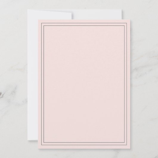 Elegant Pastel Pink Wedding-uitnodiging Kaart (Achterkant)