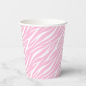 Elegant Pastel Pink White Girly Cute Trendy Zebra Papieren Bekers (Achterkant)