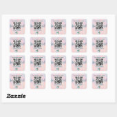 Elegant pastel QR code website bedrijf Vierkante Sticker (Vel)