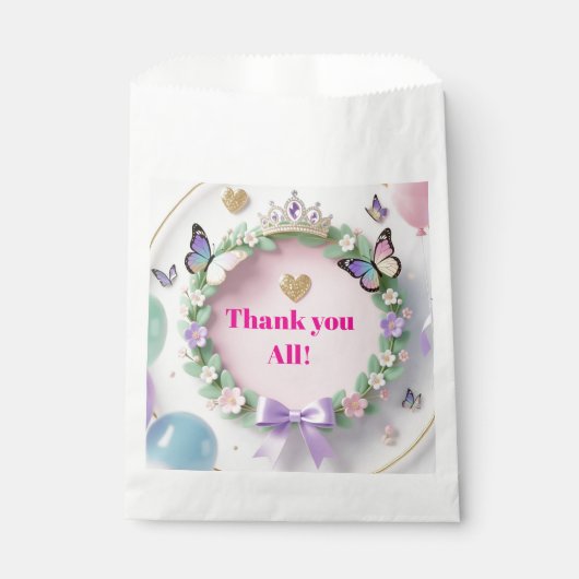 Elegant Pastel Quinceañera Favor Bags with balloon Bedankzakje (Voorkant)