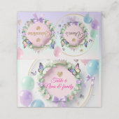 Elegant Pastel Quinceañera Place Cards Plaatskaartje (Buitenkant ongevouwen)