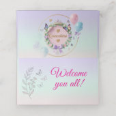 Elegant Pastel Quinceañera Place Cards Plaatskaartje (Binnenkant ongevouwen)