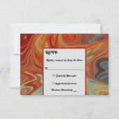 Elegant pastel Red Blue Abstract artistiek huwelij RSVP Kaartje (Voorkant)